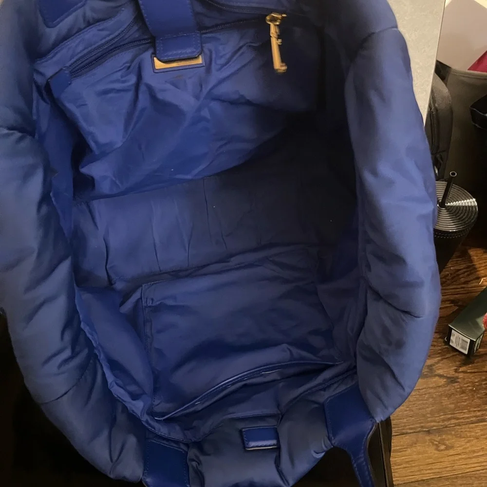 Tory Burch Royal Blue Quilted Tote - Picture 6 of 7